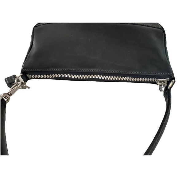 Vintage Coach Hampton Demi Baguette Black Leather Shoulder Bag Wristlet 7785 - Picture 9 of 11